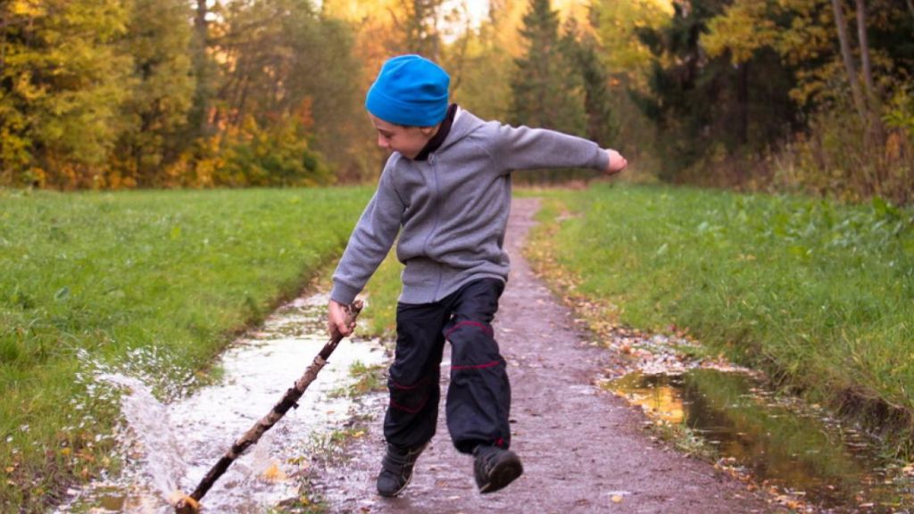 Splashing in the puddles in Spring