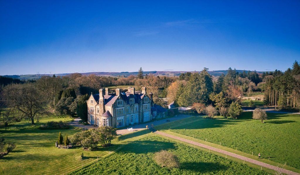 Blessingbourne Country Estate aerial view of the castle
